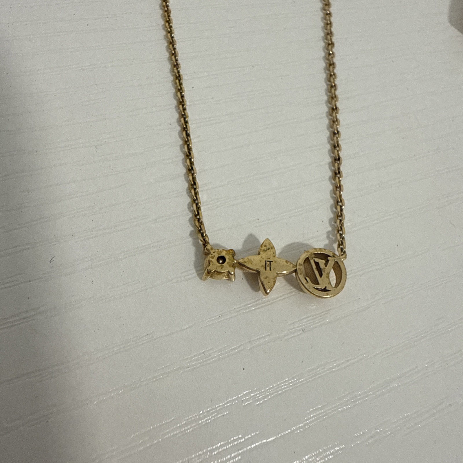 LOUIS VUITTON Women Necklace metal M00368 Petit Louis Authentic preowned