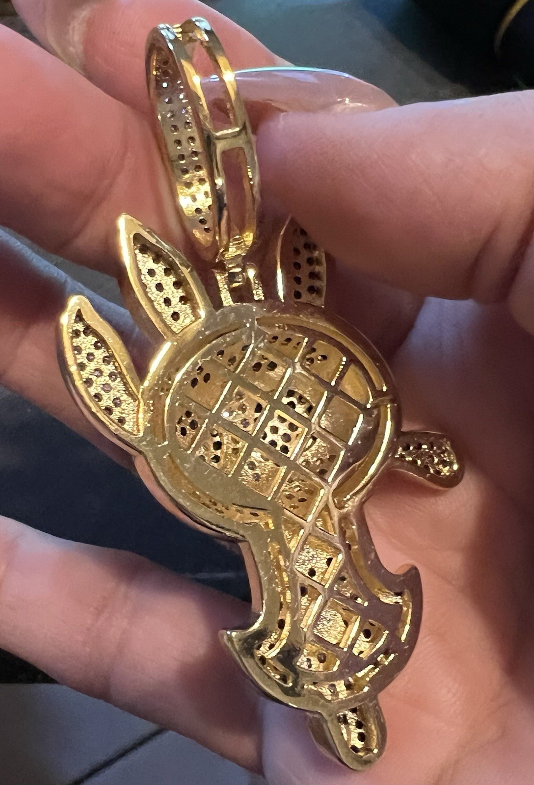 925 gold 14k plated over stainless steel with 5A CZ Iced Out PowerPuff Pendant