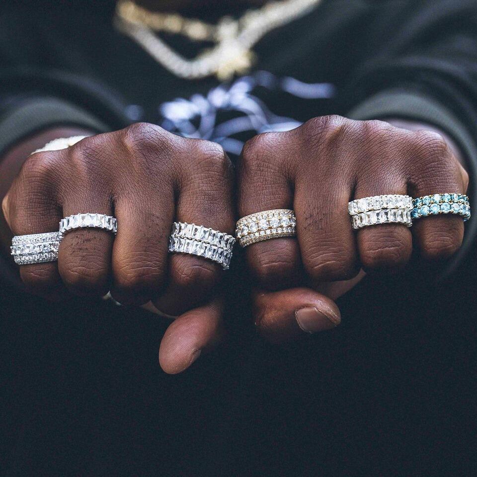High Quality lced Out Bling Cz Men ‘s Ring Jewelry Luxury Full CZ Fashion Rings
