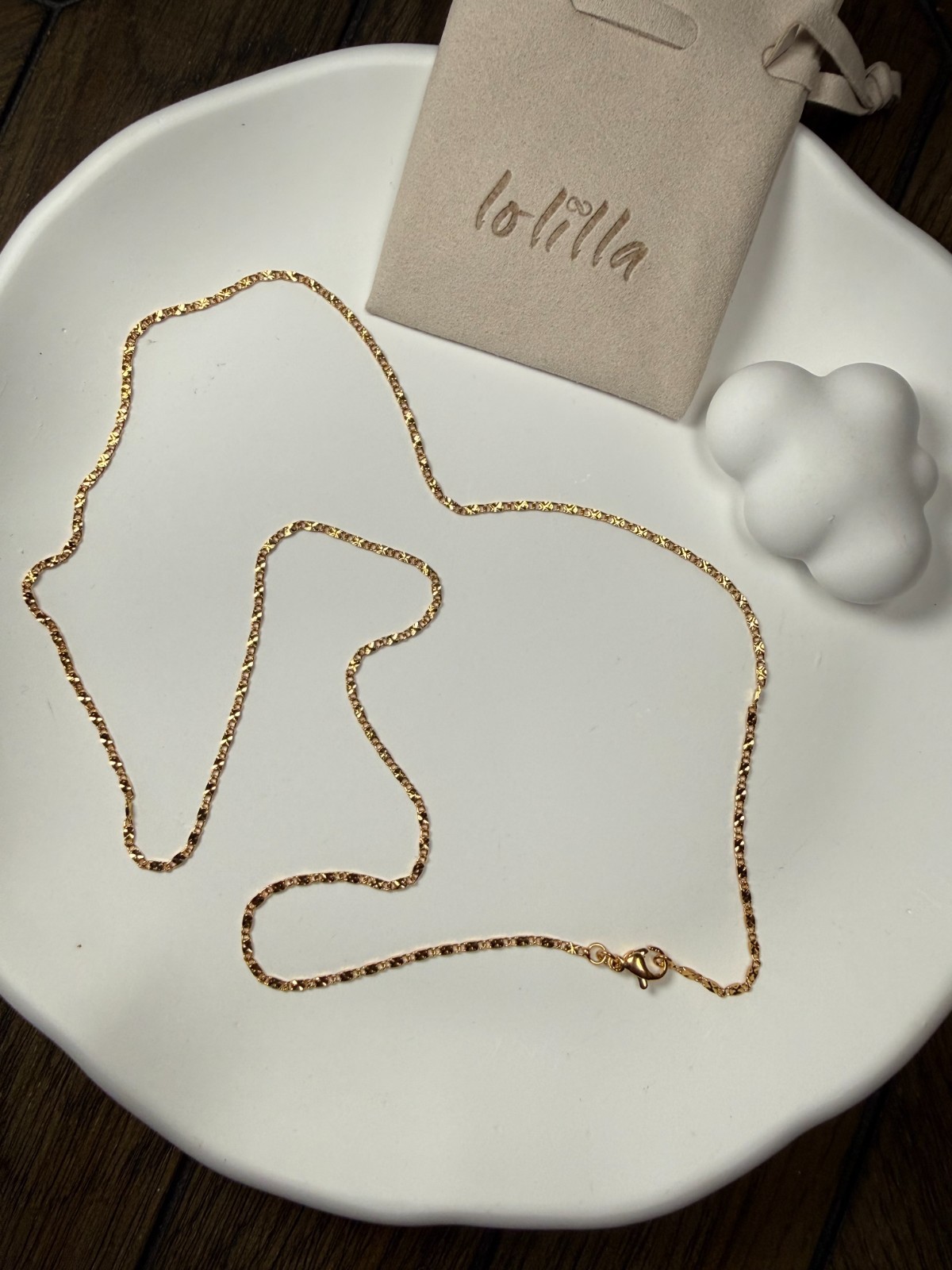 22K Gold Plated Chain Necklace 2mm 24″ – Luxury pouch gifts