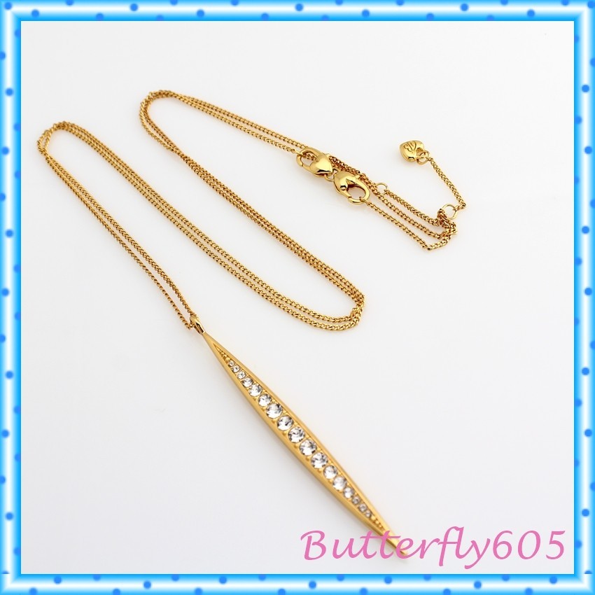 Brighton Contempo Ice Convertible Reversible Gold Crystal Long Pendant Necklace