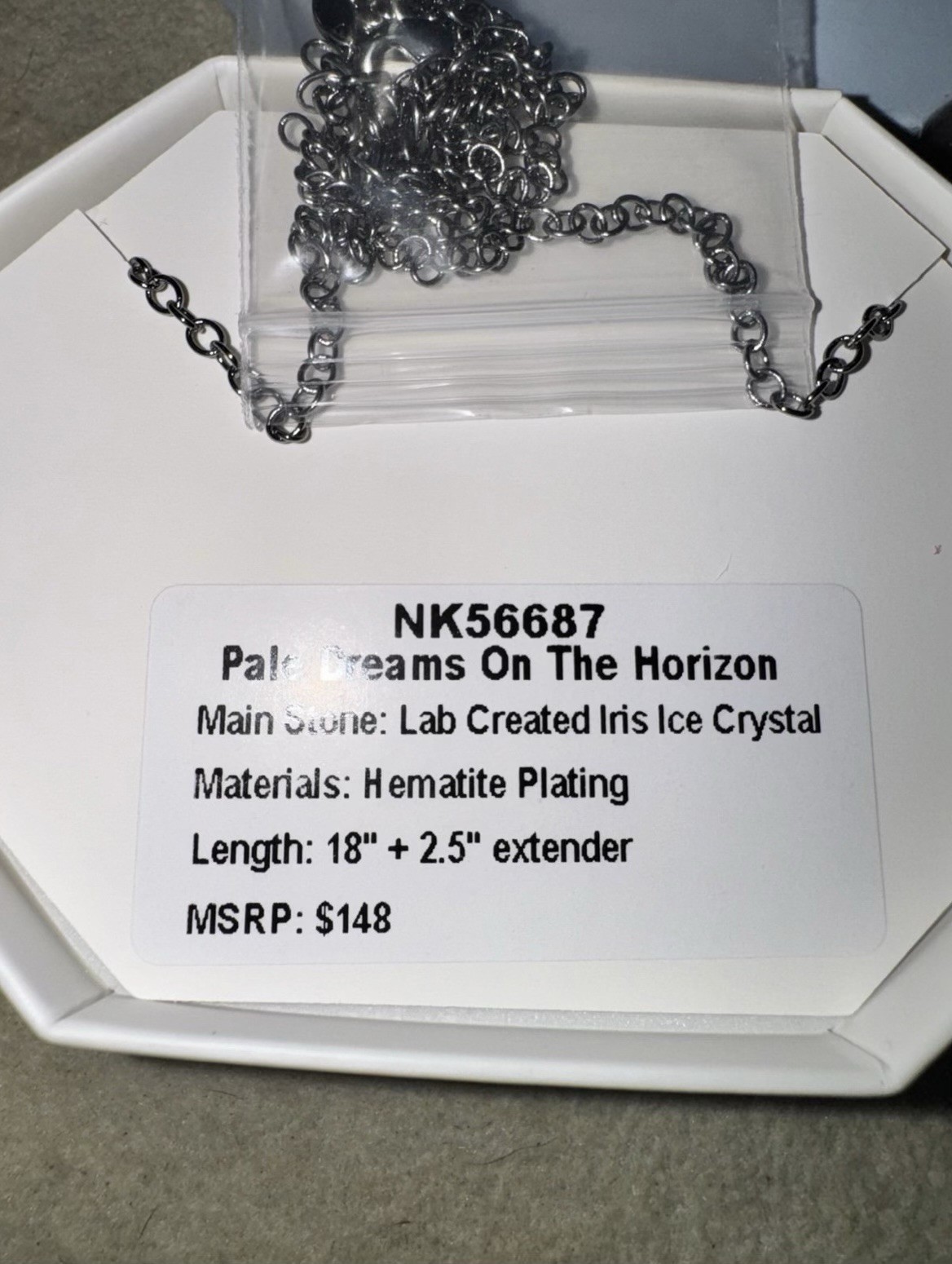 Bomb Party Necklace Pale Dreams On The Horizon NK56687 LC Iris Ice Crystal Hema