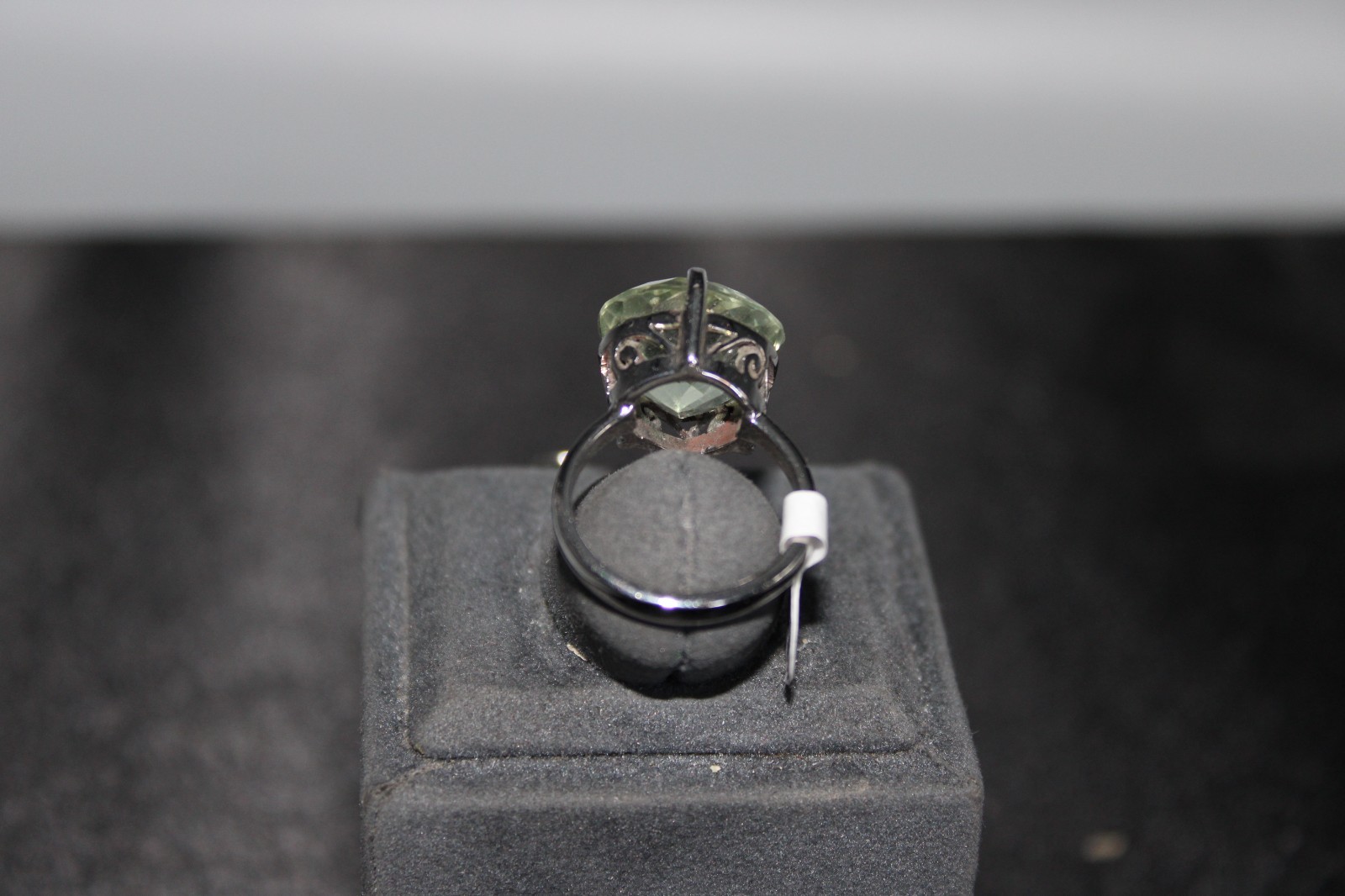 Green Amethyst And Sterling Silver Ring Size 6.5