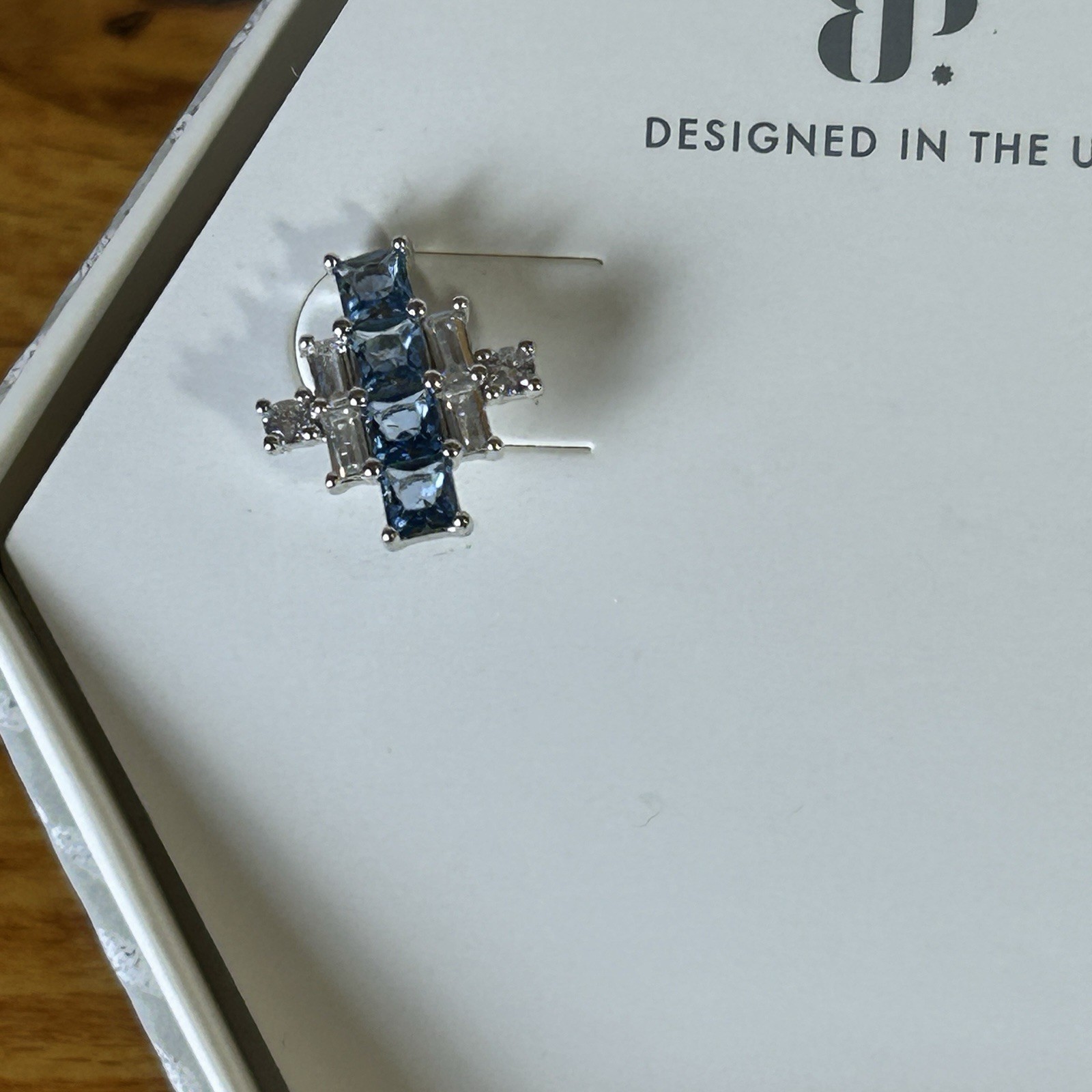 Bomb Party Lab Blue Zircon Stud Earrings RBP5936 Spinel .925 Sterling Silver