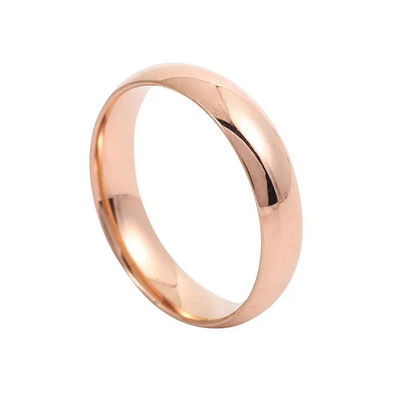 Stainless Steel Smooth Round Ring Women Classic Circular Band Adjustable Jewelry