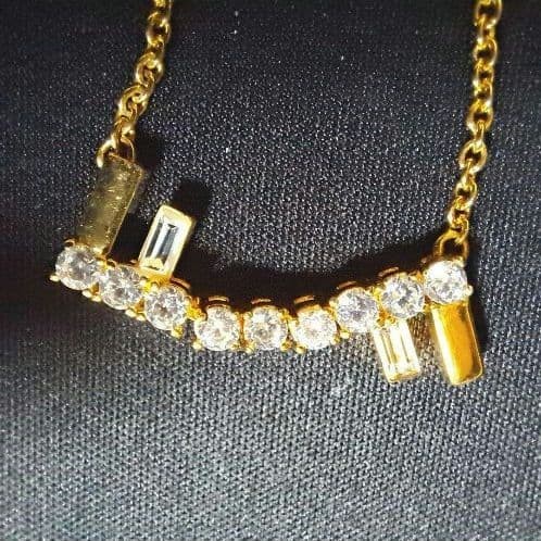 Fendi First Necklace Logo Necklace Gold Crystal Women’s Accessory