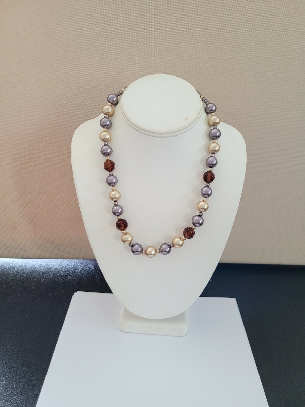 New Premier Designs Jewelry NUTMEG 17.5″-20.5″ Gold Plated Beaded Necklace
