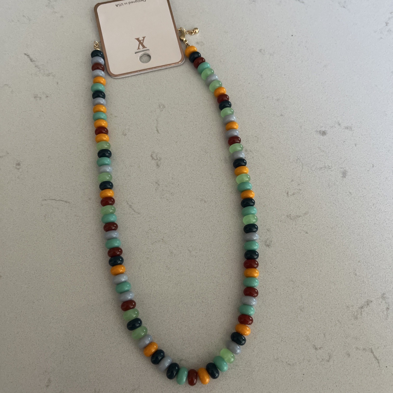 Multi Color Glass Beaded Necklace