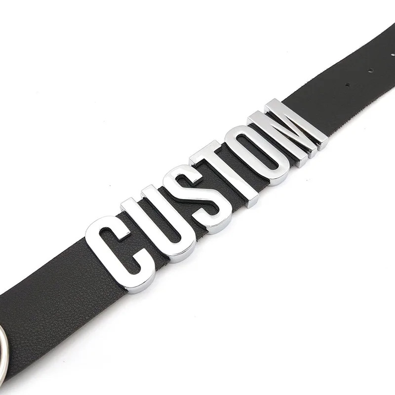Leather Choker Collar Custom Letter Necklaces For Women Men YES DADDY HOTWIFE P7