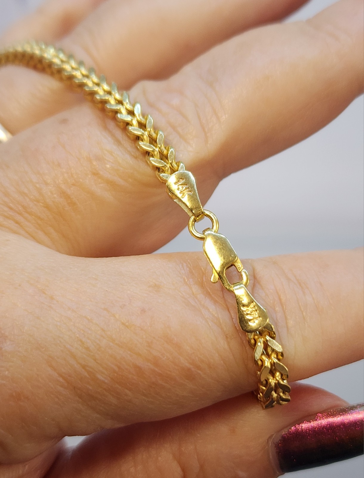 NICE 15.7g Weight 14K Yellow Gold Box Chain 20″ Necklace