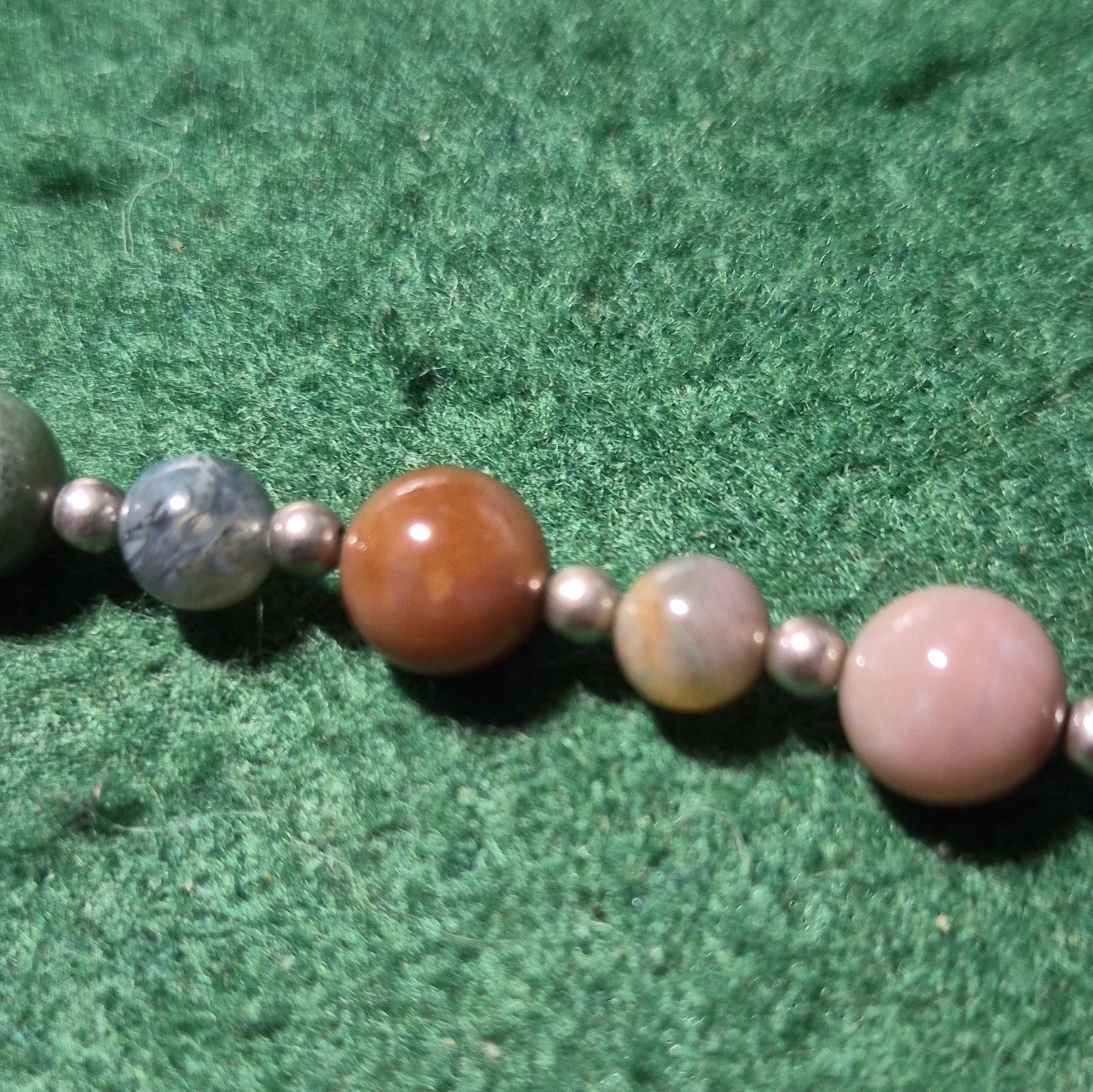 Multicolor Indian Agate Round Beaded Bracelet Hook Clasp
