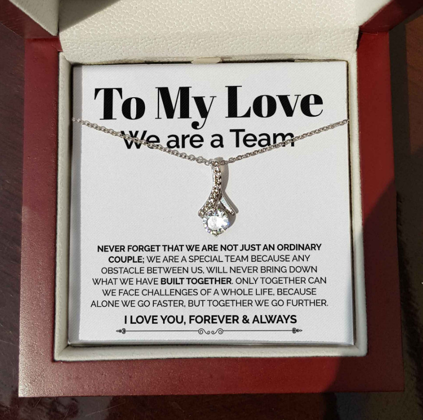 To My wife ribbon Necklace Meaningful Gift From husband birthday anniversary