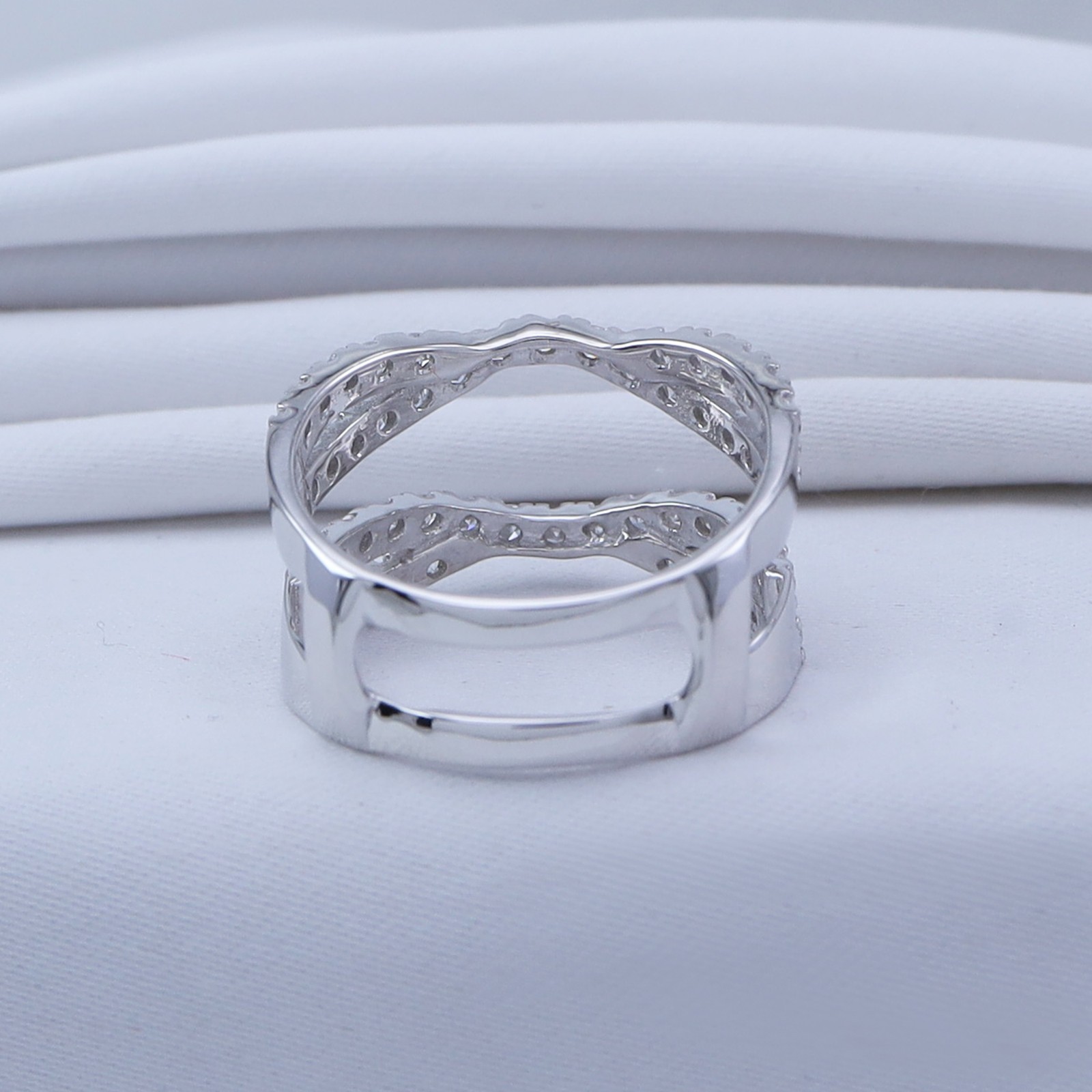 1.00 Ct.Double Infinity Ring Guard Enhancer in 925 Silver with