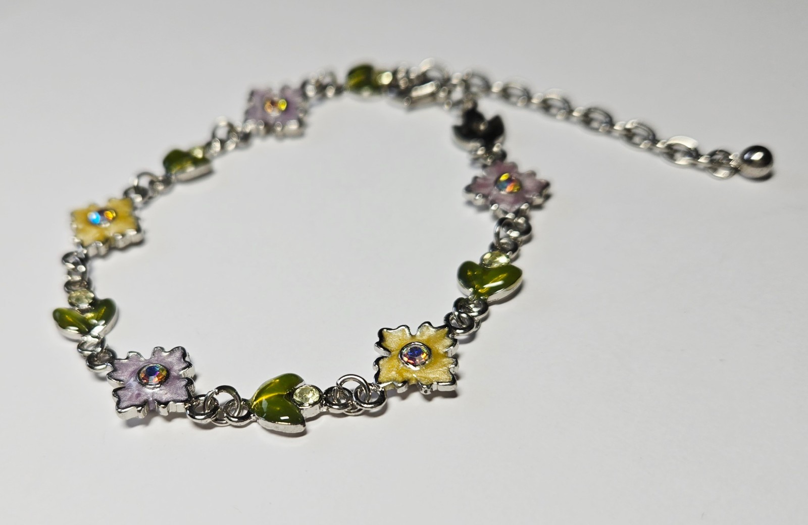 Wholesale Bracelets Lot of 12 Rhinestone Butterfly Flower Lobster Clasp Bracelet