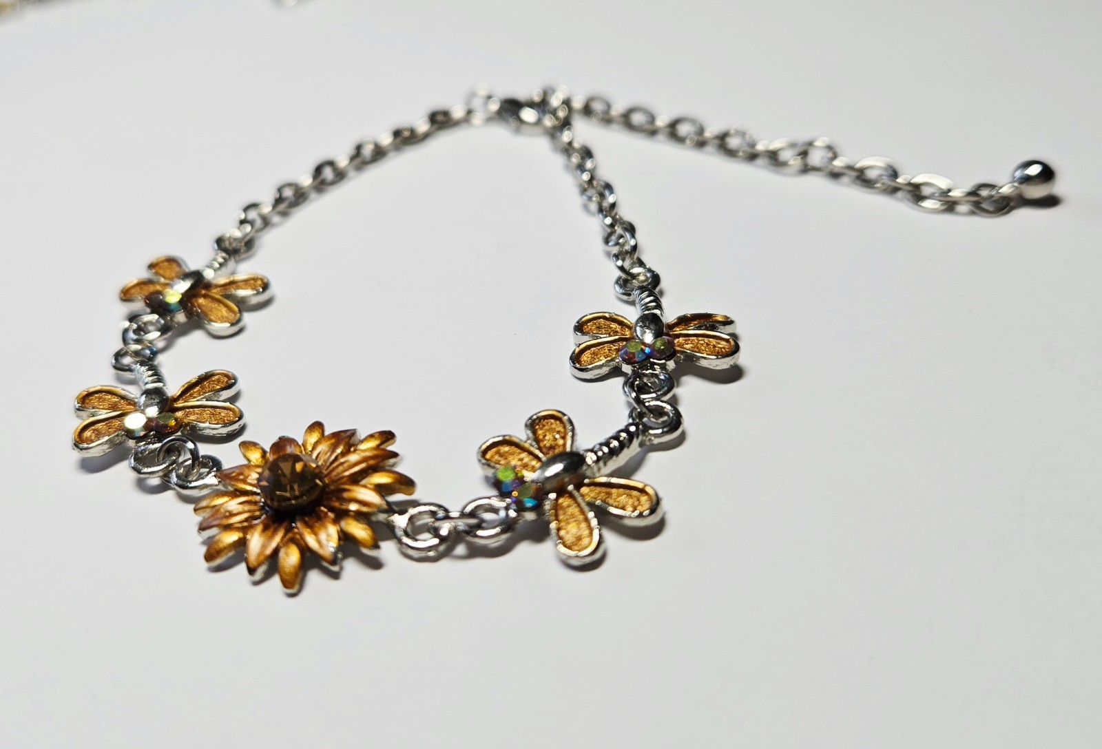 Wholesale Bracelets Lot of 12 Rhinestone Butterfly Flower Lobster Clasp Bracelet