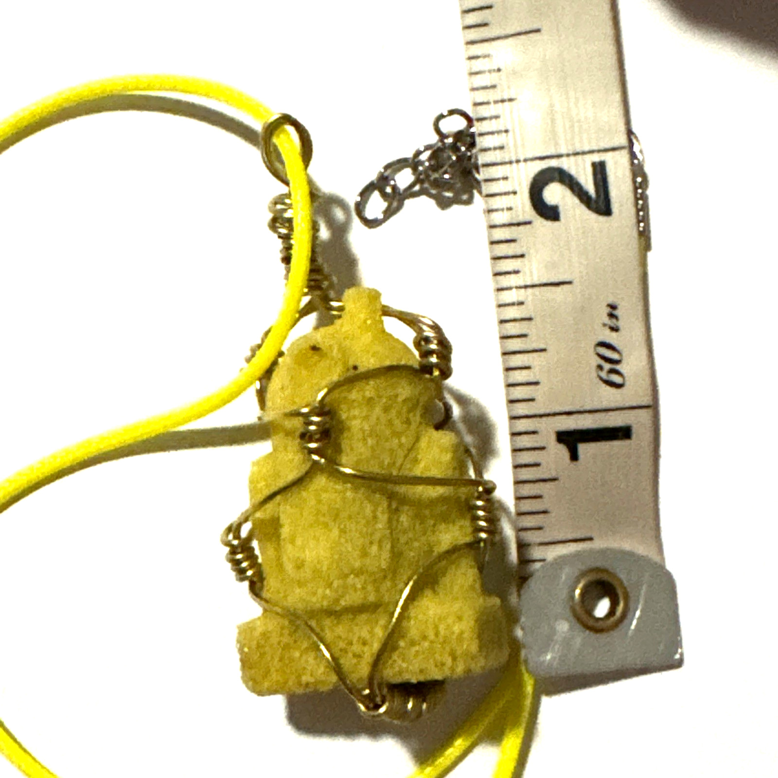 Yellow Star Wars R2D2 Necklace Jewelry Yellow 20″ Cord Genuine Stone Handmade