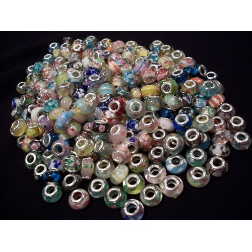 Wholesale Lot 25 50 100 250 European Bracelet Beads Mixed Murano Art Glass NEW