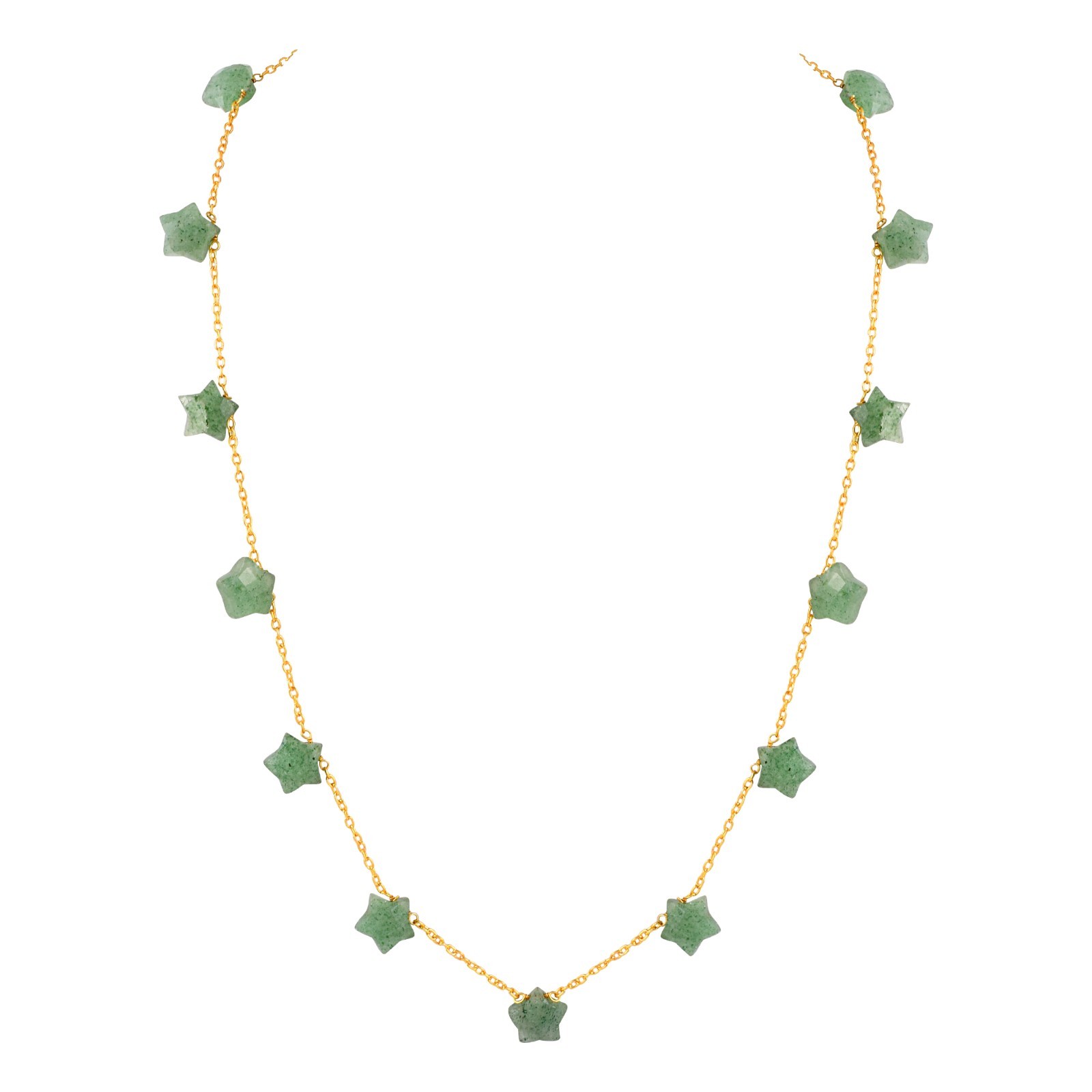 Celestial Star Gemstone Necklace Gold Plated 925 Sterling Silver Clasp