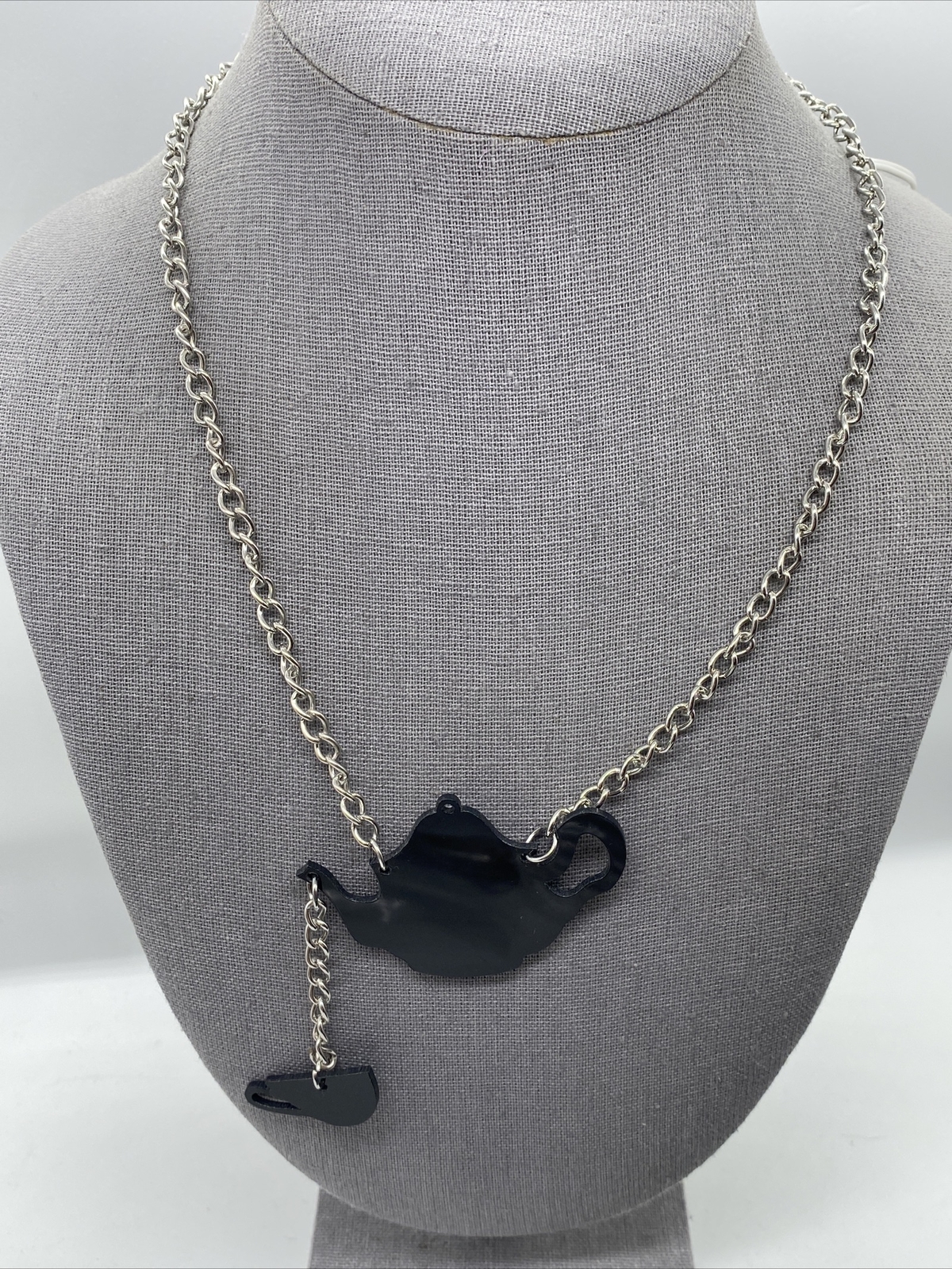 Fashion Necklace Women Jewelry Black Teapot Teacup Choker Chain Party Coffee New