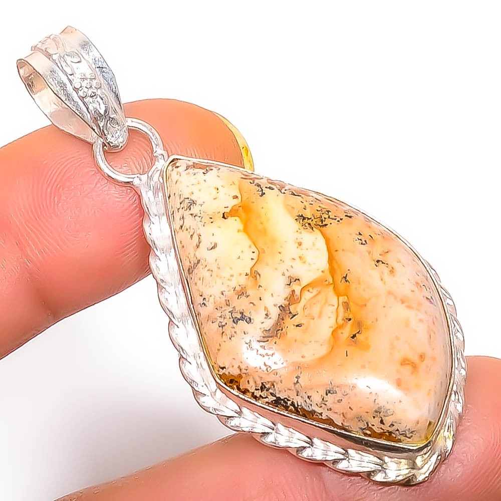 Picture Jasper- Oregon 925 Silver Plated Handmade Pendant 2.15″ P40