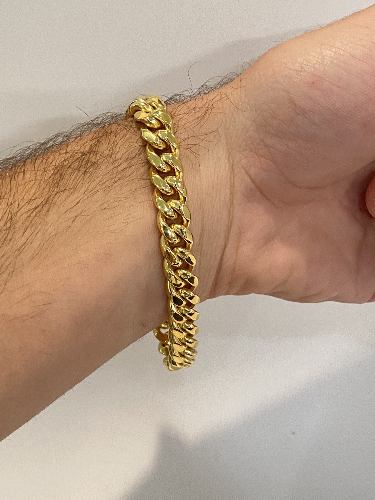 Miami Cuban Link Bracelet 18k Gold Vermeil Stainless Mens Hip Hop Bracelet 12mm