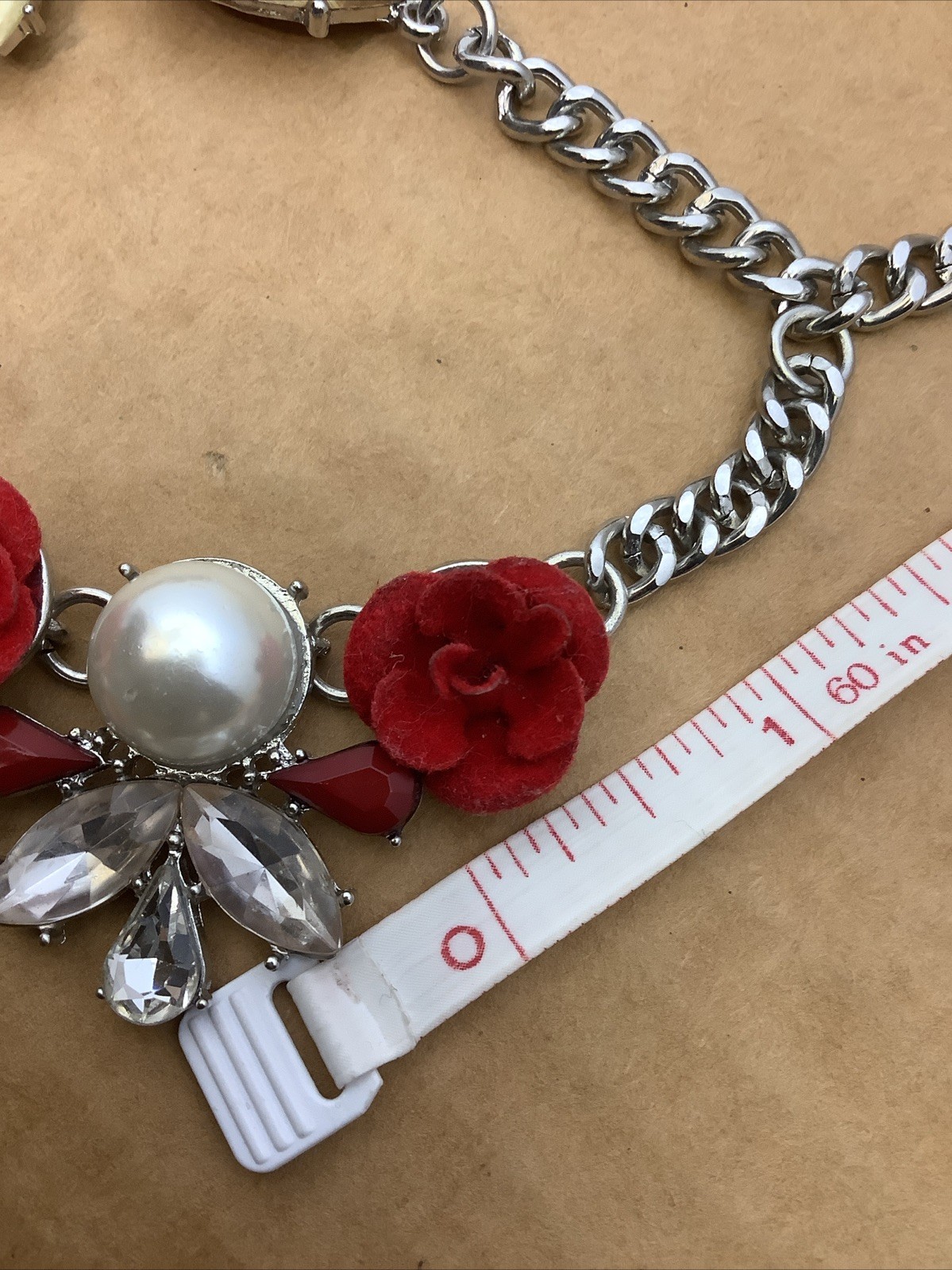 Red Velvet Roses and Gems Fashion Necklace Prom Wedding Formal casual party