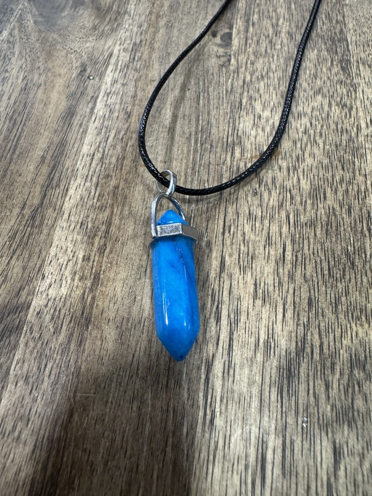 Blue Hexagon Pendannt Necklace