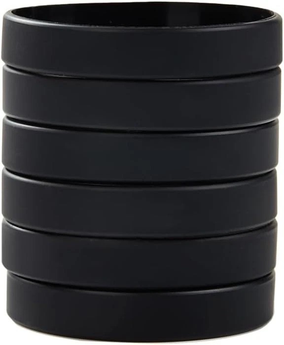 Wholesale 6pcs Black Silicone Bracelets – Versatile Wristbands for All Occasions