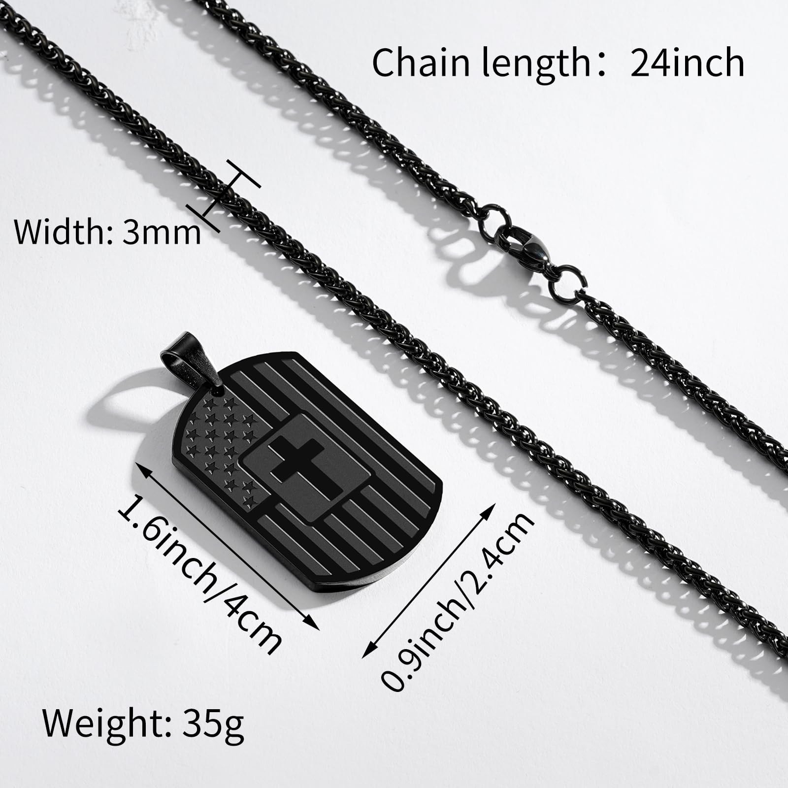To My Son Dog Tag Cross Necklace from Mom for Birthday Graduation Gift