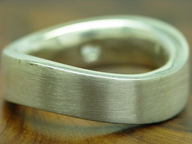 925 Sterling Silver Ring With Zirconia Inlay / Real Silver / RG 57.5 / 12.0g