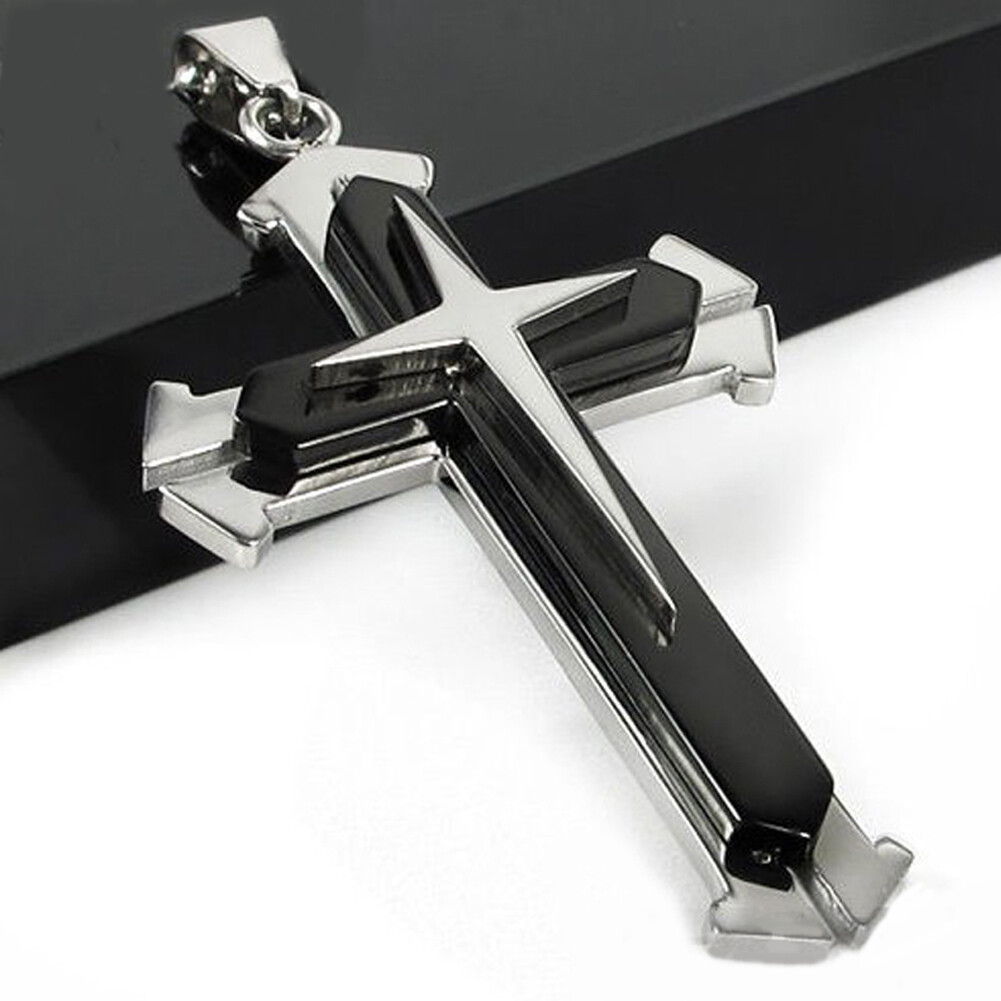 Men’s and Women’s Stainless Steel Necklaces Cross Pendant Necklaces Whit Chain