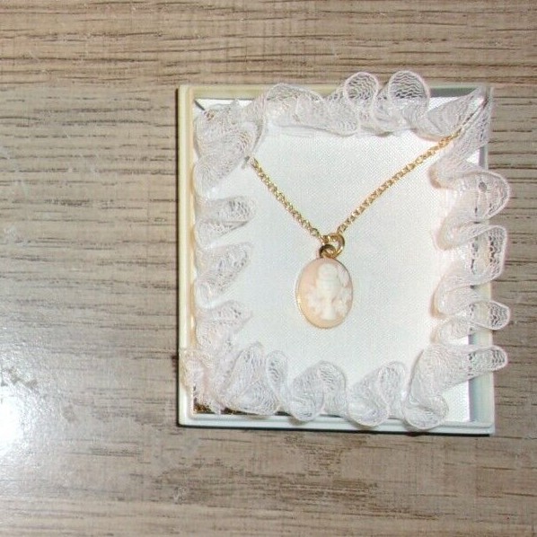 Roman Inc. First Communion Pendant Necklace Cameo Chalice NOS