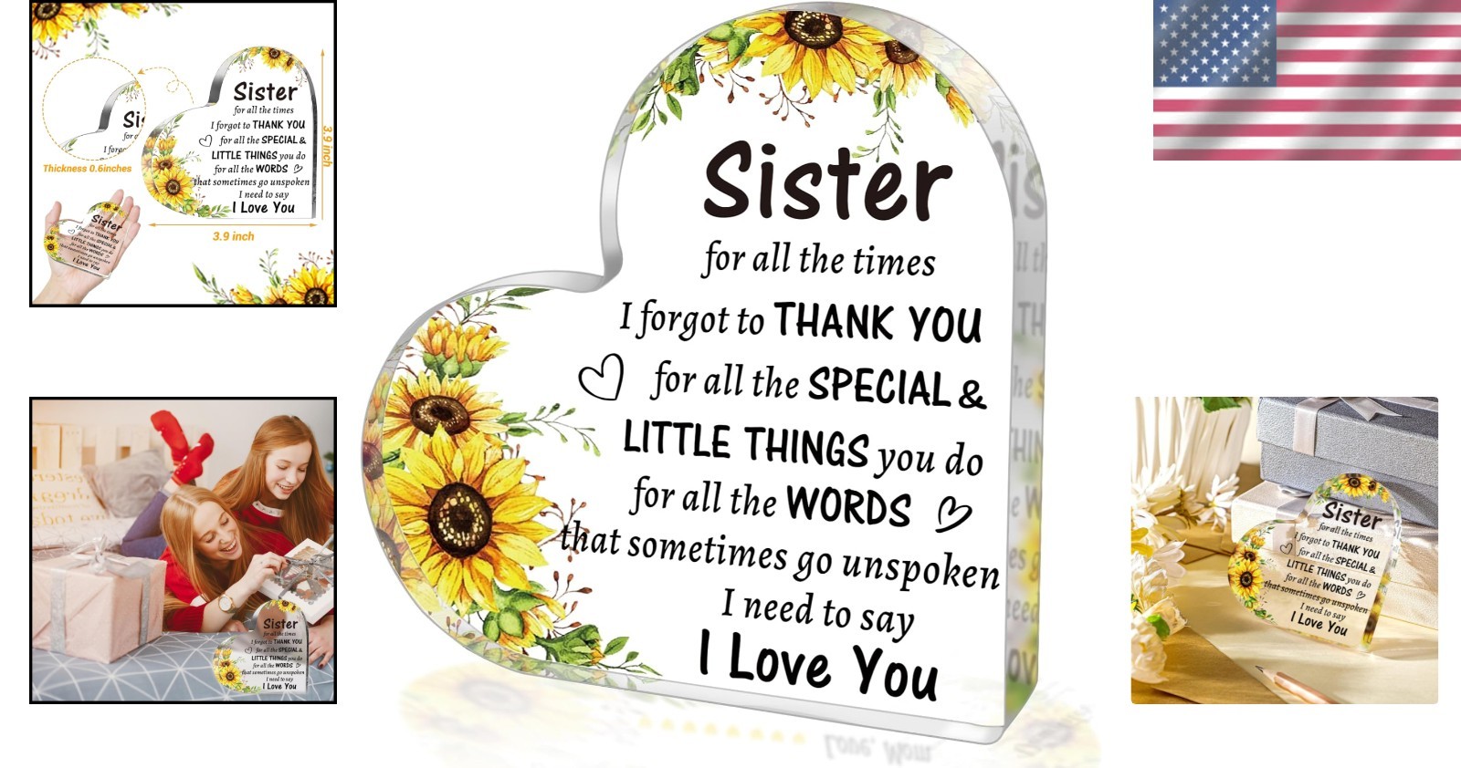 Beautiful Heart-Shaped Acrylic Sign – Cherished Gift for Sister’s Milestones
