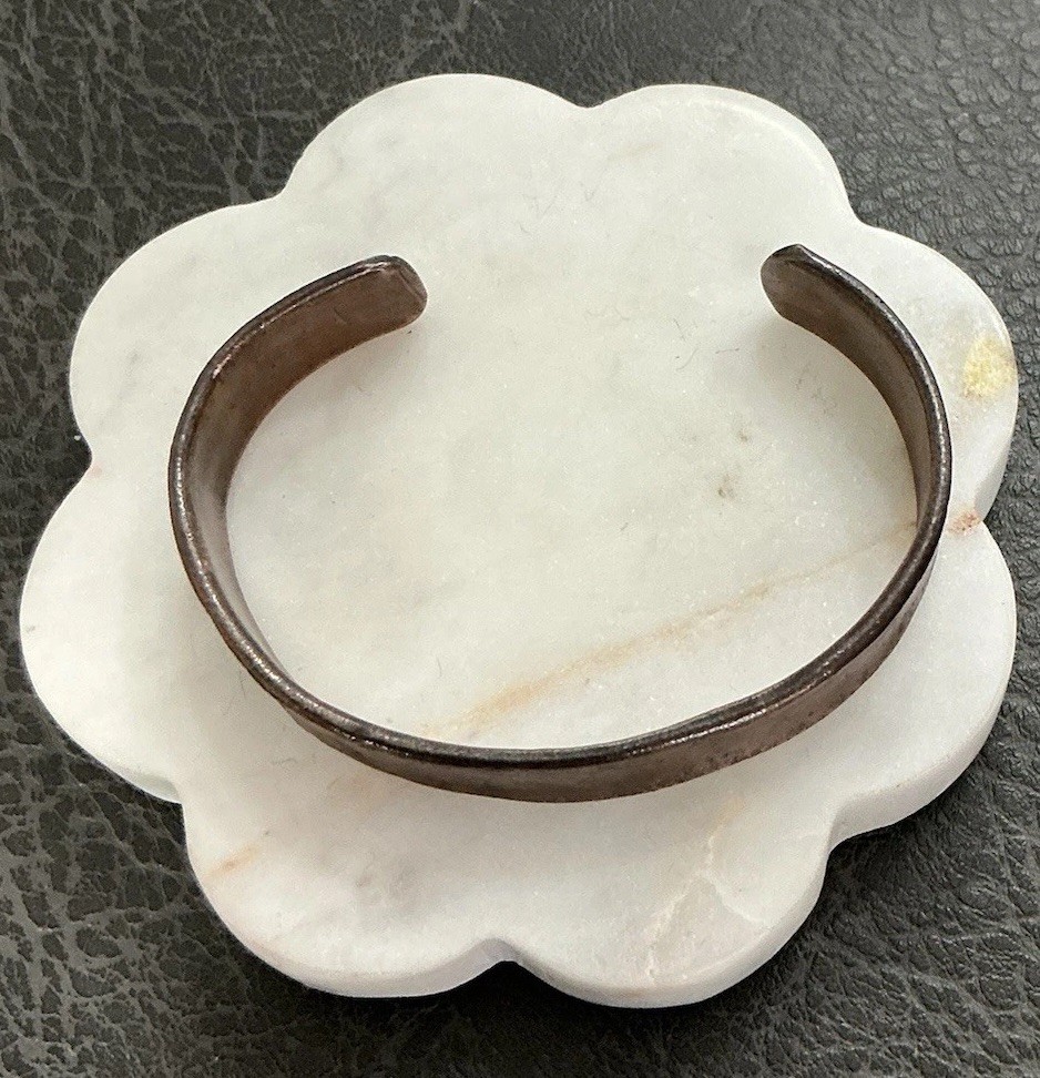 100% Pure Copper Handmade Cuff Bracelet Men’s Hammered Concrete Finish