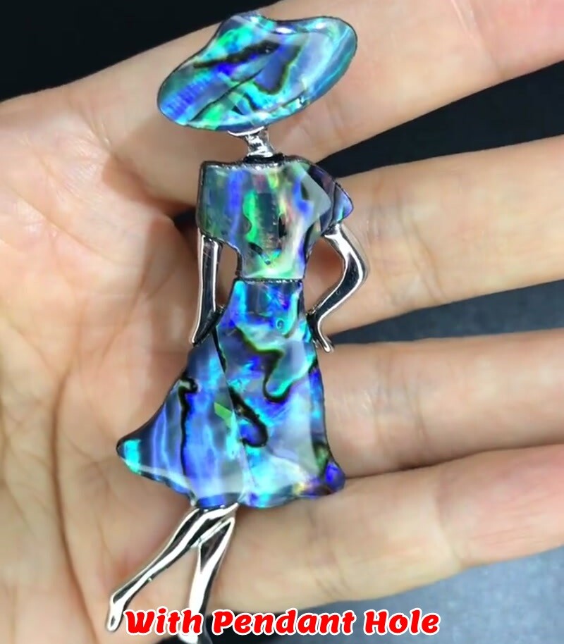 Beauty Lady Brooch Figure natural seashell Fashion Women Men Pins Jewelry Gift