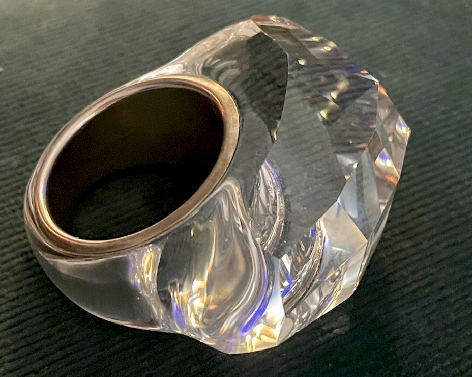 Daniel Swarovski Paris Nepal Crystal Cocktail Ring, Clear,Size 7, Mint Cond