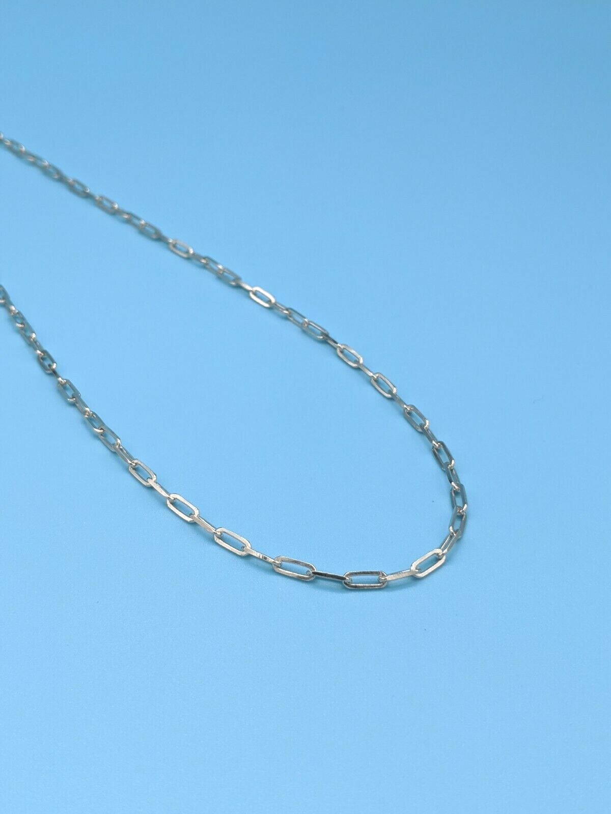 Silver 925 Paperclip Necklace 14k White Gold Finish 2.5mm 18 20 22 24 Inches