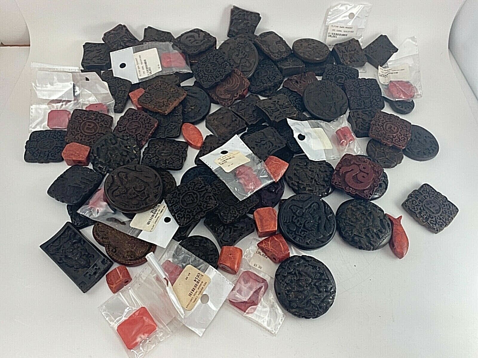 100 ~ Lot of Various Pendants ~ Sizes Colors Shapes and Styles Vary ~ Box 294G