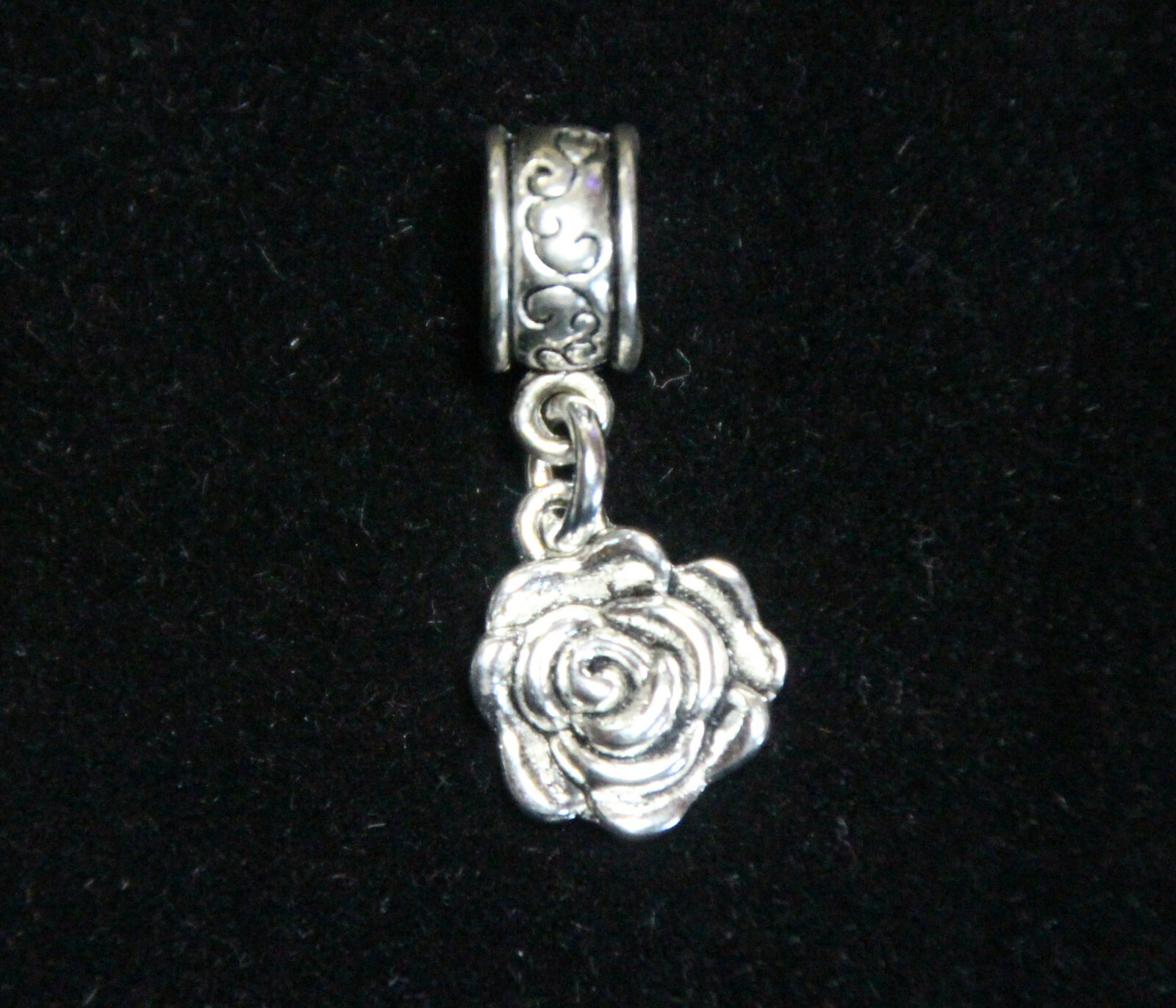 Rose Charms Clip On Lobster Claw Clasp, Side Slider Charms Flower