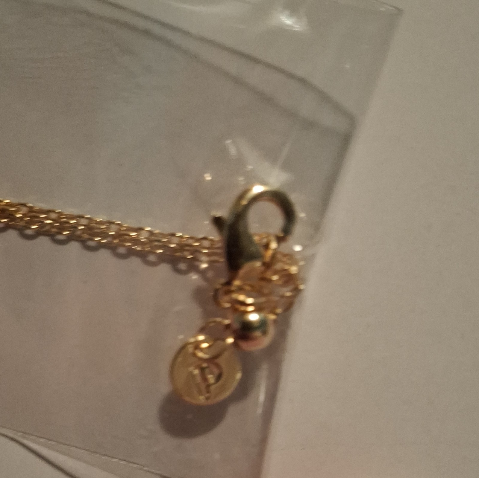 Gold Tone Cable Chain Charm Bracelet w/ Lobster Clasp Dangle Charm