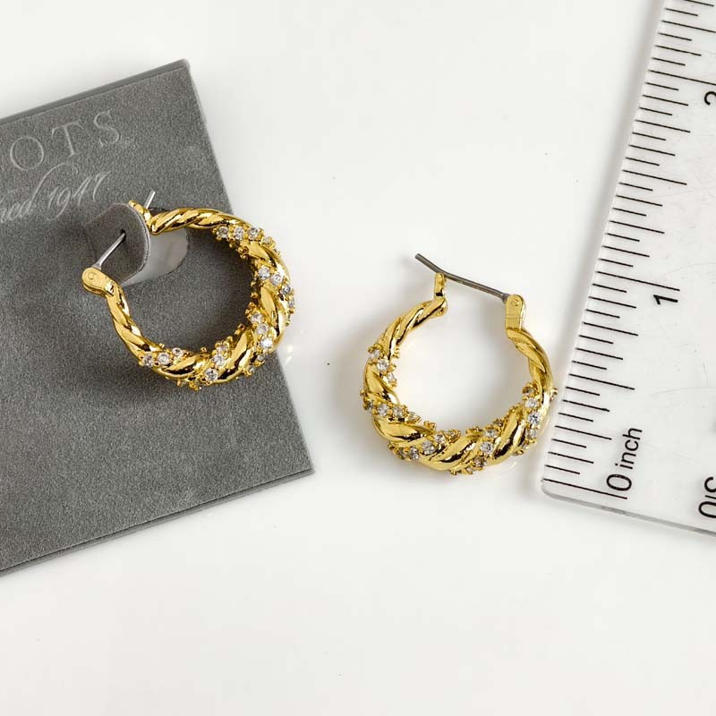 New 25mm Talbots Twisted Hoop Earrings Gift Chic Women Party Vacation Jewelry