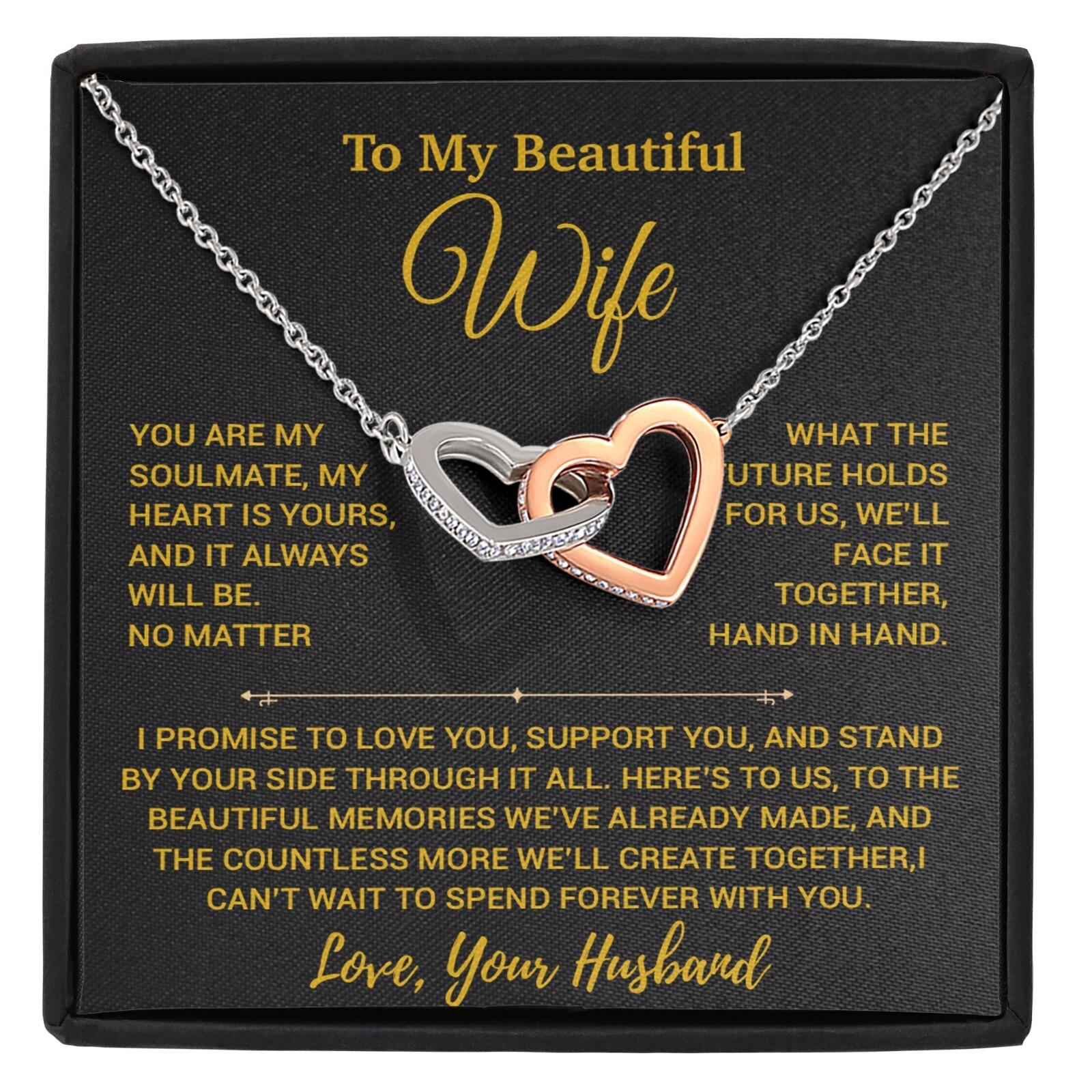 To My Wife Necklace, Vanlentines Gifts For Women, Anniversary Gift For Wife