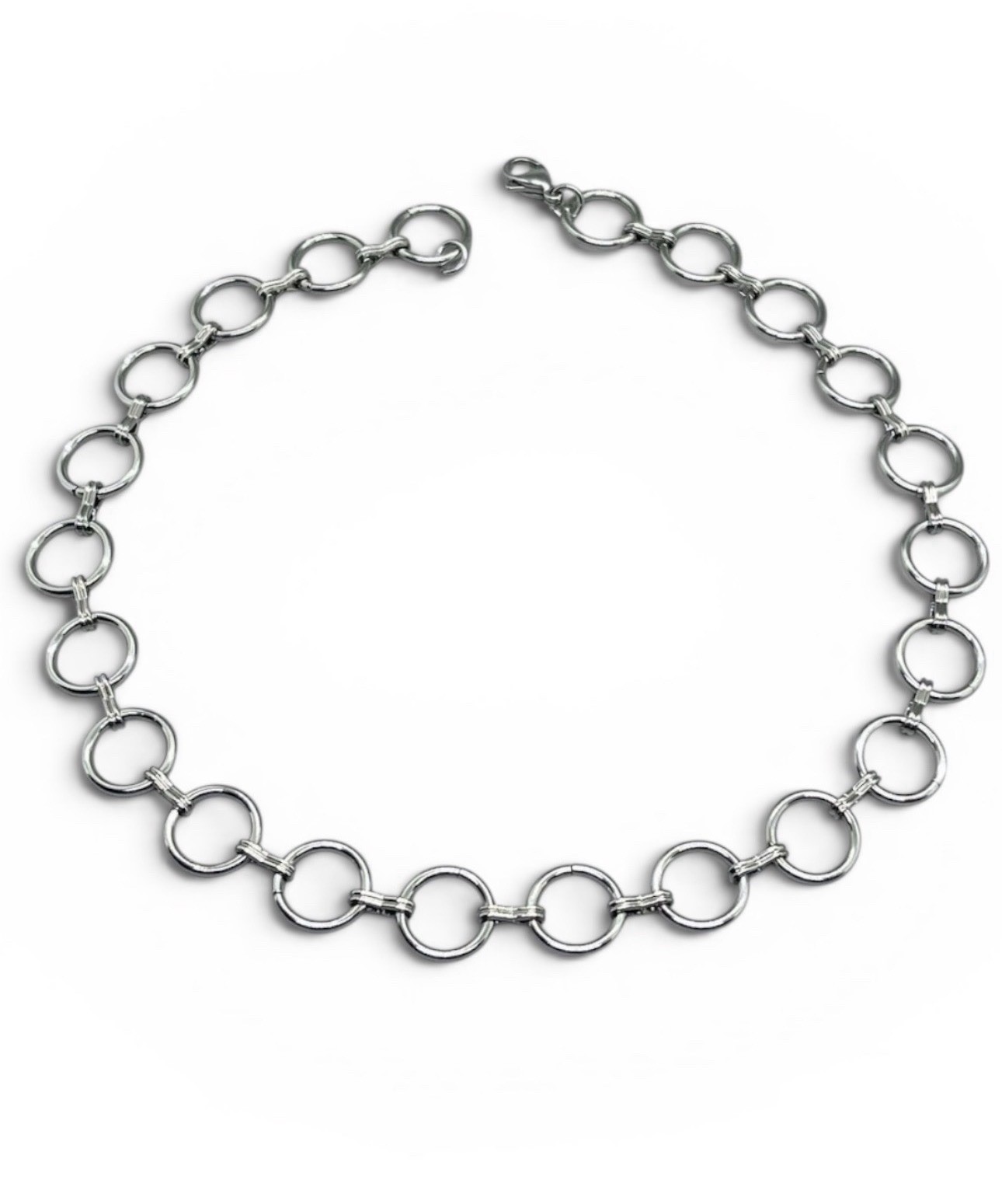 Stainless Steel Circle Link Chain Silver Color 22”