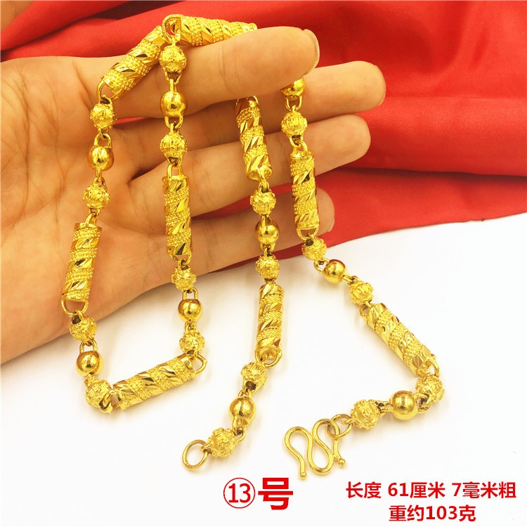 22K 23K 24K Thai Baht Yellow Gold necklace for men