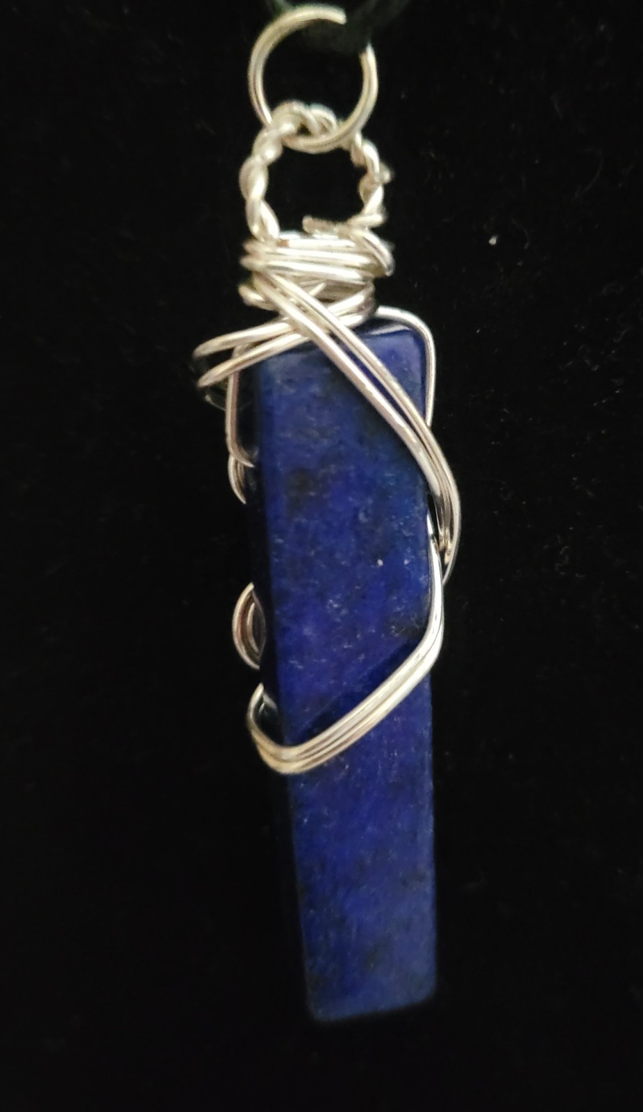 Handcrafted Wire-Wrapped Lapis Lazuli Tower Necklace 17″
