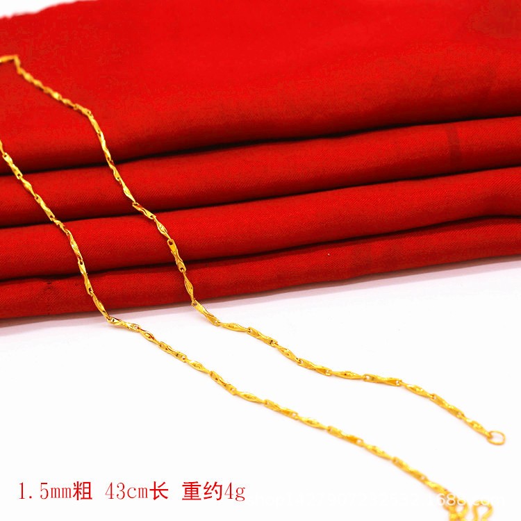 22K 23K 24K Thai Baht Yellow Gold minimalist necklace for men and women