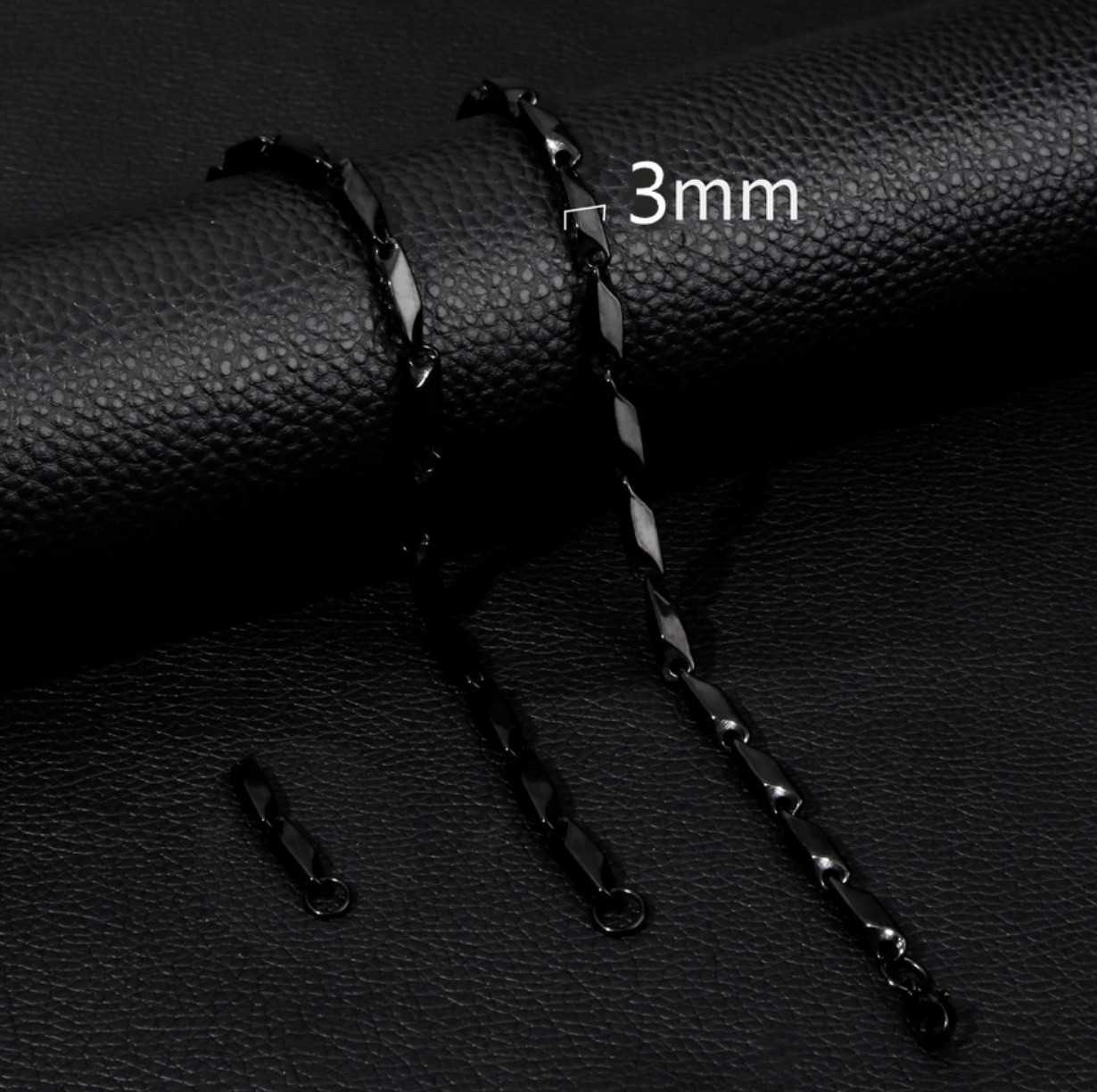 Quality 316L Stainless Steel 3MM Military Grade Bamboo Chain Necklace (20″, 24″)