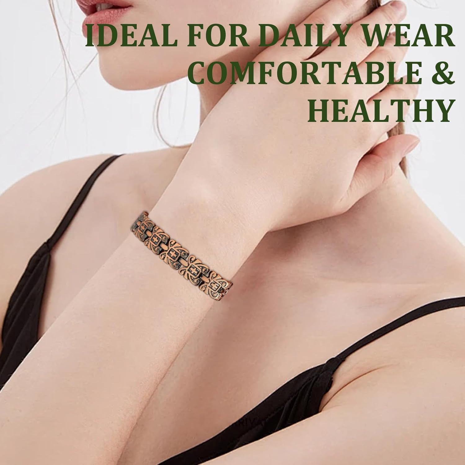Copper Magnetic Bracelet Women Christian 99.9% Copper Bracelet Women Ultra Cross