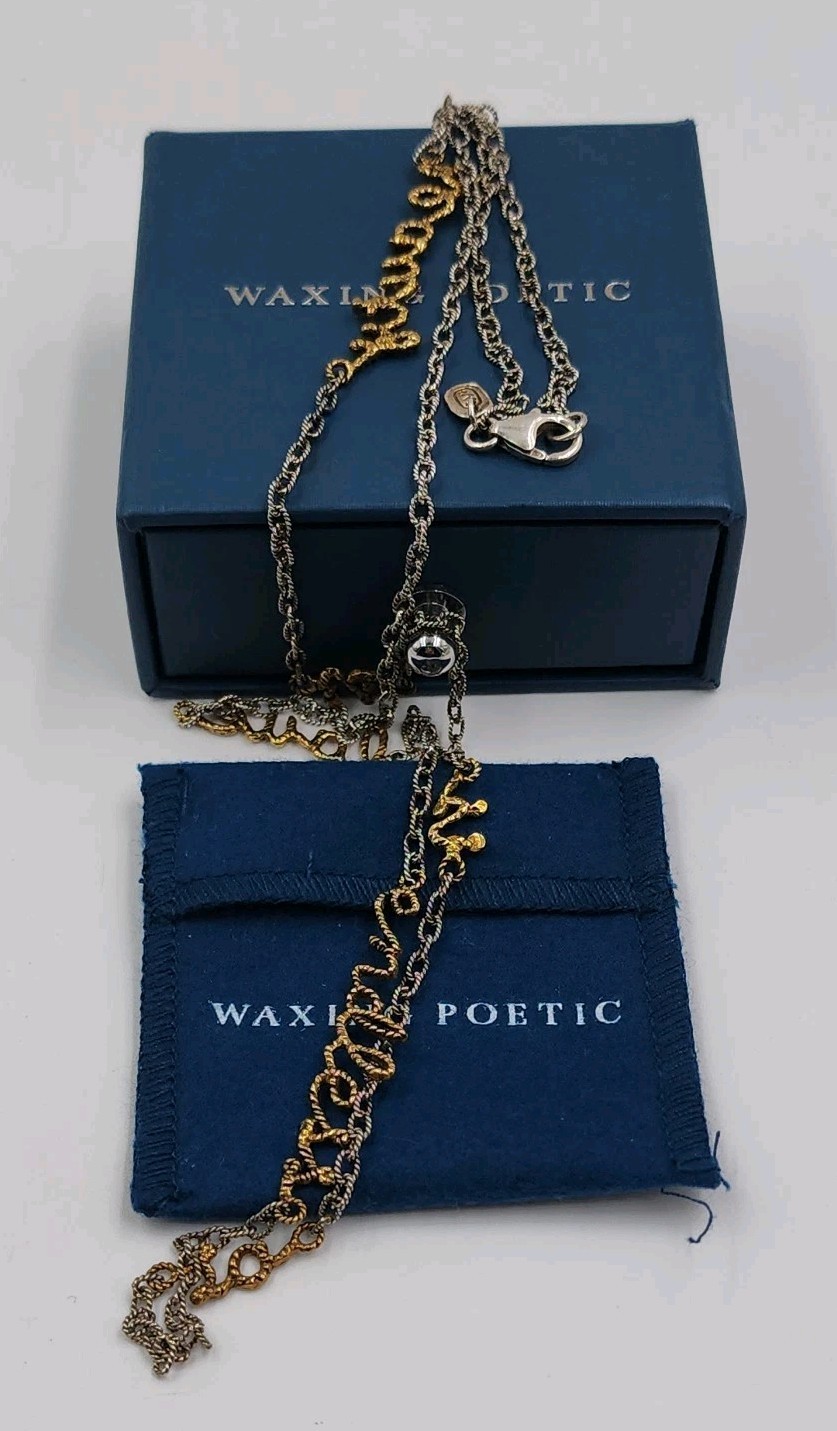 Waxing Poetic Scribbler Sentence 925 silver Beauty is endless so is love 30″