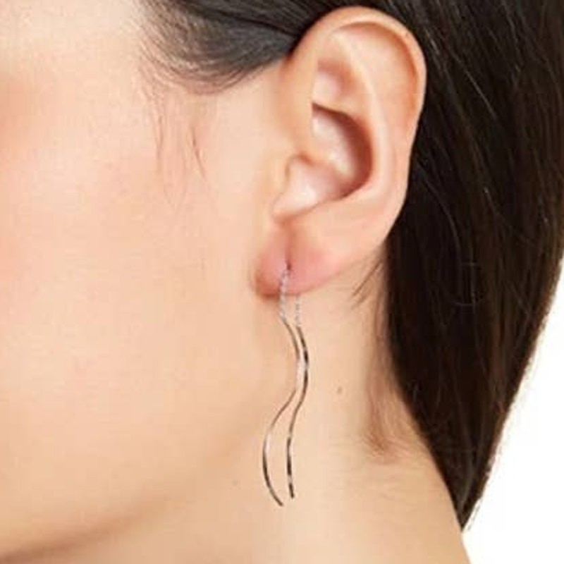 Silver Wire Chain Threader Fashion Earrings ~ NEW